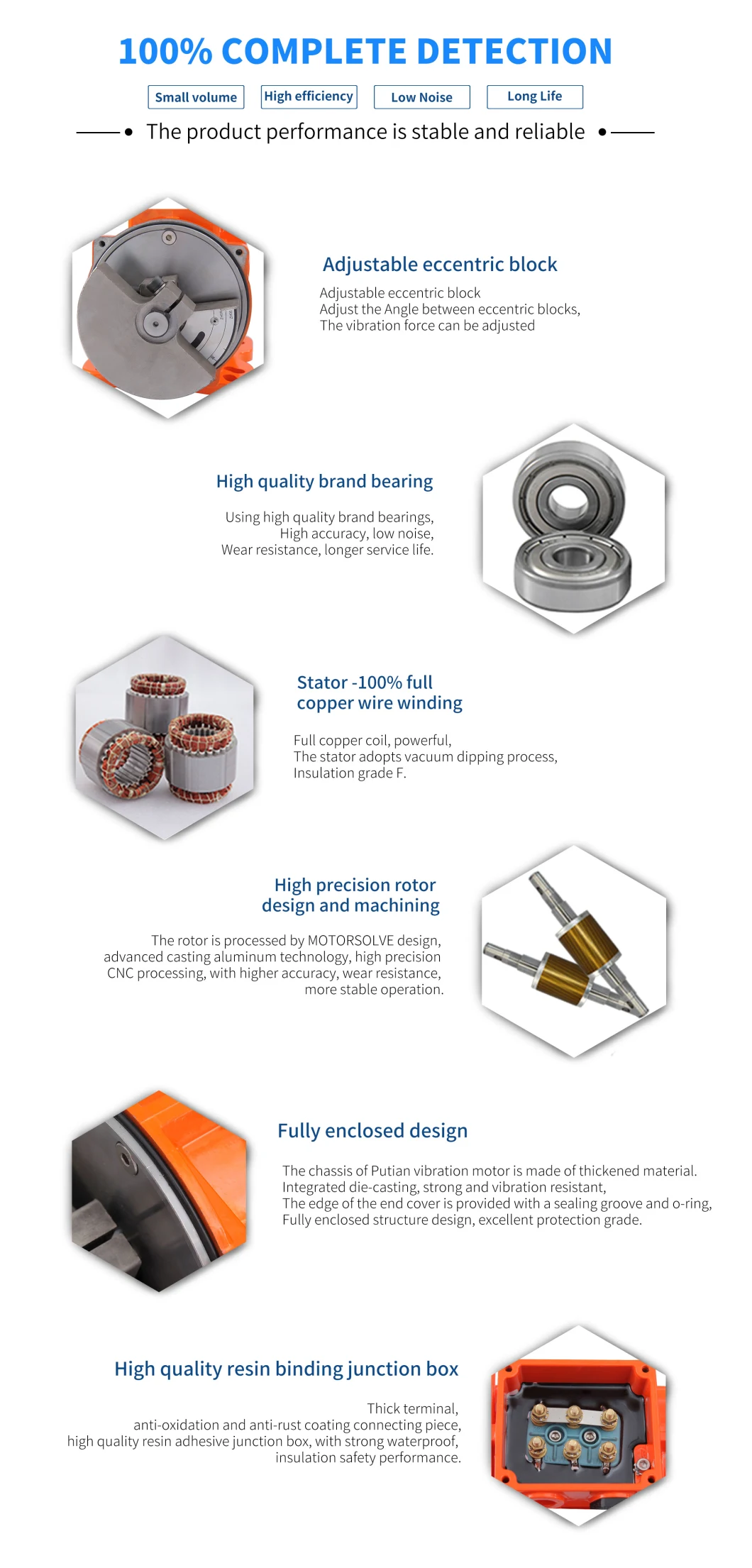 Sample Customization DC 24V Brushless Al Alloy Vibration Motor for Vibrating Table Feeder Silo Screen PT-Mve260dcb12-23